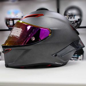 Helmets Moto AGV Motocykl Projekt motocyklowy Bezpieczeństwo Komfort AGV PISTA GPRR Włókno węglowy Czerwony Czerwony Szlak Racing Pełny hełm 75. rocznica Chameleon WM91