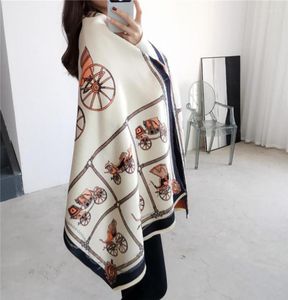 Scarves Fall Winter 2022 Thickened Horse Scarf Long Dualuse Carriage Shawl Tassels Cashmerelike Show Poncho Cape Pashmina4073248