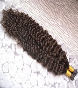 Кудрявые вьющиеся волосы Fusion I Tip Stick Tip Кератиновое машинное производство Remy Предварительно скрепленные человеческие волосы для наращивания 16 дюймов 24 дюйма 1gs6655136