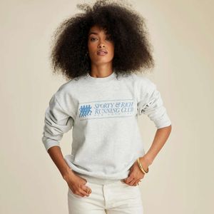 24ss Sporty Rich Running Club Designer Sweatshirts Figure Print Sports Fleece Hoodie for Women Cotton Sweater