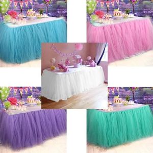 Supplies MultiColor Table Skirt Tableware Cloth Wedding Tutu Tulle Table Skirt Baby Shower Party Home Decor Table Skirting Birthday Party