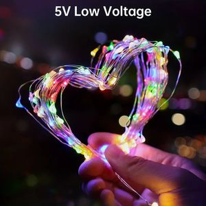 LED String Light 66Ft Fairy Lights USB Powered Warm White Multicolored 200 LEDs IPX6 Waterproof - Perfect For Outdoor Indoor Christmas Xmas Day Gifts