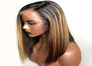 13x6 Widoczna peruka 180 427 Ombre Brown Krótki Bob Peruki Brazylijskie Remy Hair Honey Blond Koronkowa przednia peruka Kolorowe ludzkie włosy Posts391478670332