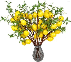 Party Decoration 6pcs Decor Fake Lemons gren Yellow Artificial For Kitchen Farmhouse Table Centerpiece Home