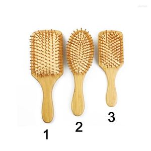 Escovas 1 PCS Grande Grande EcoFriendly Bambu Mulheres Homens Adulto Profissional Viagem Paddle Detangling Massagem Escova de Cabelo e Pente