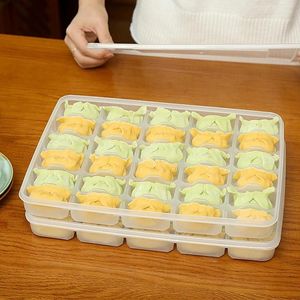 キッチンストレージフリーザーフードdumplingボックス冷蔵庫コンテナ積み重ね可能な貯蔵液プラスチック密閉透明