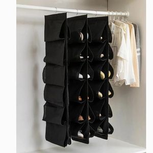 Inside Clothing Multilayer Closet Shoe Rack Threedimensional Hanging Bak Door Storage Bag 12 Compartment Wall 240102