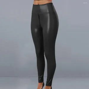 Women's Pants Sexy Women Faux Leather Skinny Tummy Control Butt-lifted Matte Exotic Bodycon Trousers Party Nightclub Lady