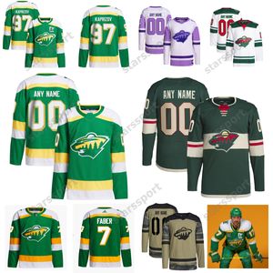 97 Kirill Kaprizov Custom Hockey Jerseys „Wild“ Herren 29 Marc-Andre Fleury 21 Brandon Duhaime 14 Joel Eriksson Ek 17 Marcus Foligno 89 Frederick Gaudreau Goligoski