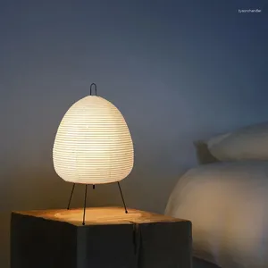 Lampade da tavolo Lanterna di carta di riso giapponese Lampada a LED Soggiorno Camera da letto Comodino Studio El Homestay Treppiede Pavimento Arte Decorazione creativa