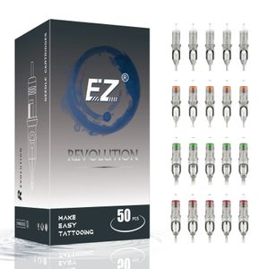 50 Pieces Valued Package EZ Revolution Tattoo Cartridge Needle kit RL RS M1 M1C Assorted Sizes for Tattoo Machine Supplies 240102