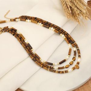 Choker Handmade Natural Stone Beaded Necklace For Women Fashion High Quality Tiger Eye Neck Chain Jewelry Party Gift