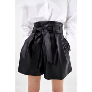 Skirts Genuine Leather Women Spring and Autumn 2021 New Sheepskin Wide Leg Leather Pants Women's High Waist Wear Loose Thin Shorts Boot