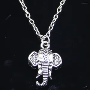 Chains 20pcs Fashion Necklace 22x16mm Elephant Head Pendants Short Long Women Men Colar Gift Jewelry Choker