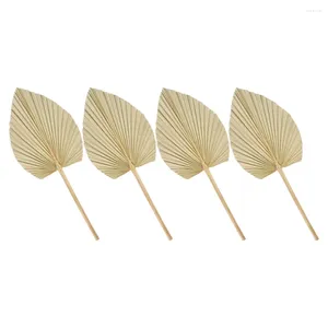 Decorative Flowers 4pcs Wooden Palm Leaf Decors Art Dry Plant Arrangement Ornaments For Wedding