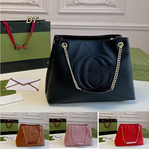 Designer Inlollocking GG Chain Shoulder Bag Soho Luxury Leather Tote Bag Fashion Högkvalitativ handväska Trapezoid Metal Chain