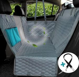 Hundbilsäte Cover View Mesh Watertproof Pet Carrier Car BACK BACK SEAT MAT POCKETS OCH KLÄLLKOMPENSKYRNING MED ZIPPER3433448