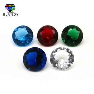 Colares preço de atacado 1.0 ~ 12mm corte redondo contas de vidro verde soltas vermelho/azul marinho/azul pedra de vidro gemas sintéticas para joias diy