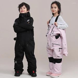 Jaquetas jaquetas de esqui 2023 crianças onepiece terno de esqui meninas meninos quente jaqueta de snowboard macacão crianças conjunto macacões à prova de vento à prova d'água