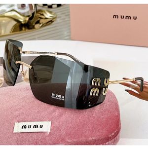 Luxuriöse Miu Designer-Sonnenbrille für Damen und Herren, quadratisch, gebogene Sonnenbrille, Unisex, Designer-Brille, Strand-Sonnenbrille, Vintage-Rahmen, luxuriöses Design, UV400, mit Etui