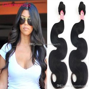 Wefts Glamorous Remy Hair Weft Filipino Peruanska malaysiska brasilianska kroppsvåg Virgin Human Hair Weaves 100% obearbetat mänskligt hår 2 bu