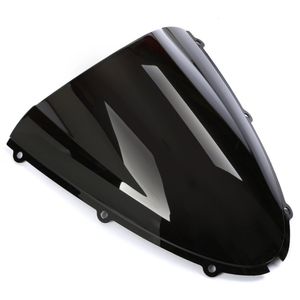 MOTORCYCLE CLEAR Black Double Bubble vindruta vindrutan ABS för Kawasaki Ninja ZX6R 2005-2008 ZX10R 2006-2007