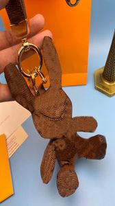 Whole Designer French Bulldog Keychain Camouflage Keyring Faux Leather Cartoon Letter Dog Bag Pendant Car Chain Charm Trinket 2096229