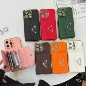 Wallet Designer Telefonfodral för iPhone 15 Pro Max Case Card Holder Apple iPhone 14 Pro Max 13 12 11 XS X 15 Plus Case Brand Triangle P Multi Layer Card slot Coin Purse Cover Cover
