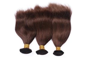 NOWOŚĆ DREGIVE 4 Czekolada Brown Malezyjskie przedłużenia włosów Silk proste ciemnobrązowe malezyjskie splot włosów ludzkich 3pcs Lot 5772815