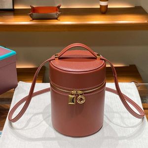 로로 가방 2024 새로운 LP 정품 가죽 버킷 가방 운명 가방 독특한 디자인 간단한 1 개의 어깨 대각선 가방 여성 고품질