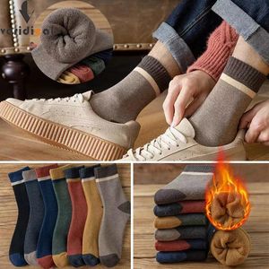 Pants 5 Pairs Cotton Mans Short Terry Socks Winter Striped Solid Soft Business Towel Thermal Warm Party Dress Long Happy Socks Sokken