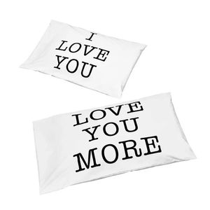 Case Romantic Pillow Case Par For Bedroom Home Decoration Anniversary Valentine Day Soft White I Love You Love You Fler par Pillowc