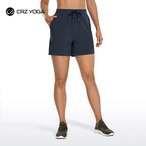 Röcke CRZ Yoga Frauen 5 '' Leicht schnell trocken sportlich lange Shorts High -Taille -Training Laufe Sommer -Fitness -Shorts Taschen