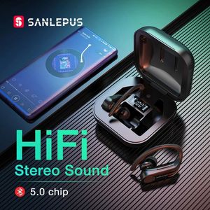 イヤホンsanlepus bluetoothイヤホンTWS 5.0 LEDディスプレイワイヤレスイヤホンSTEREOヘッドフォンear電話ゲームスポーツヘッドセットのXiaomi用