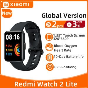 Watches Global Version Xiaomi Redmi Watch 2 Lite Smart Watch 1.55''Screen Blood Oxygen Heart Rate Smartwatch Bluetooth 5.0 GPS 5ATM