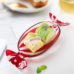 Pratos de vidro especialidade para lanche doces bolo sobremesa placa de armazenamento utensílios de cozinha prato sala de jantar decorativo tigela de frutas