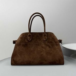 Designer di borse Wallte ad alta capacità The Row Luxury Cowhide Mandate Bag Women Suede Bags Suede LCU Margaux15 Morbida