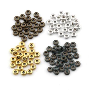 1000pcs Alloy Tiny Disc Spacers Beads For Jewelry Making Bracelet Necklace DIY Accessories Antique Silver Gold 4 color 2mmx5mm D9339568