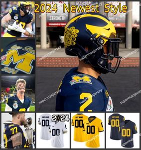 Camisa de futebol americano do Michigan Wolverines J.J. McCarthy Donovan Edwards Cornelius Johnson Colston Loveland homens