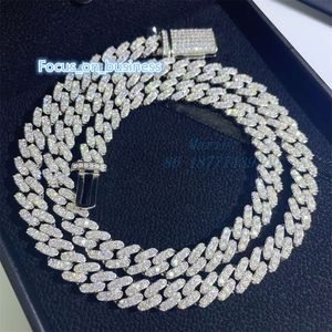 تمرير مجوهرات اختبار Diamond 6mm 8mm 9mm 10mm عرض VVS Moissanite Cuban Link