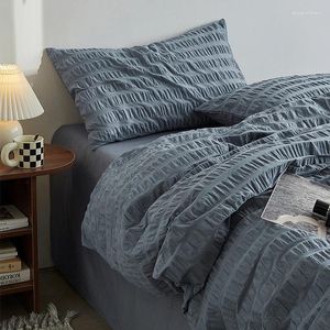 Lussuoso set di biancheria da letto vintage nordico a grandezza naturale per uomo - Piumino in cotone grigio con motivo neutro, perfetto per ragazzi, kit di adattamento per la casa Juego De Cama