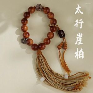 Strand Natural Taihang Cliff Cypress Pendant Buddha Bead Bracelet Cultural And Playful Handle Fragrant Black Oil Seasoned Men Women