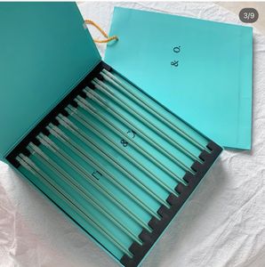 luxury Designer Blue Chopsticks Gifts Friends High Temperature Resistant and Non slip Household Chopsticks 10 Pair Set with Gift Box Gift Bag