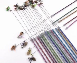 USD1.45/PC Pet Cat Kitten Toys Teaser Wands Fishing Pole Wands Flying Insect Cat Spela leksaker Feather 20st/Lot 240103