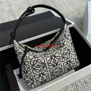 Cubi Bolsas de Ombro Loewies Bolsa Feminina 2024 Nova Tendência da Moda Feminina Versátil Bolsa de Um Ombro Portátil nas Axilas Linho Lona Jacquard Cubi Lancheira Bolsa HBTJ