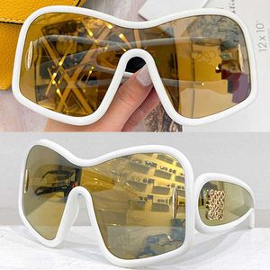 Luxury Womens Designer Face Mask Sunglasses LW40121I Fashion Brand Mens Wave Mask Glasses Large Acetate Frame Brown Lenses Lady Travel Vacation Sunglasses