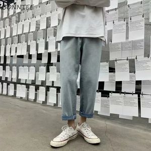 Homens jeans lavados vintage reto solto denim calças ulzzang clássico casual primavera outono S-3XL cowboy pantalones personalidade 240103