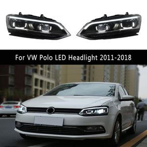 DRL Daytime Running Light Streamer Turn Signal Indicator Front Lamp For VW Polo LED Car Headlight 11-18 High Beam Angel Eye Projector Lens