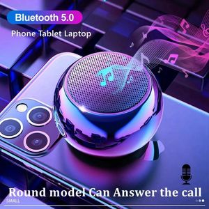 Earphones Mini Bluetooth Compatible Speaker with Mic TWS Wireless Sound Box HiFi Music Cell Phone Tablet Metal Loud Speaker Sport Portable