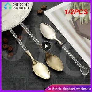 Coffee Scoops 1/2PCS Crafts Vintage Ins Creative Crystal Hand Ice Cream Dessert Mixing Spoon